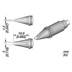 JBC R470034. Soldering tip R470, chisel, 3x1.2 mm, R470034