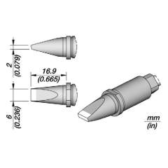 JBC R470035. Soldering tip R470, chisel, 6x2 mm, R470035