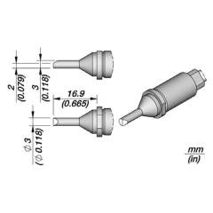 JBC R470037. Soldering tip R470, bevelled, 3 mm, R470037