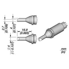 JBC R470038. Soldering tip R470, bevelled, 4 mm, R470038