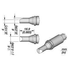 JBC R470039. Soldering tip R470, bevelled, 6 mm, R470039