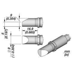 JBC R470040. Lötspitze R470, abgeschrägt, 9 mm, R470040