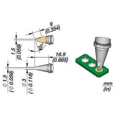 JBC R470041. Soldering tip R470, pin connector, 1.5 mm, R470041