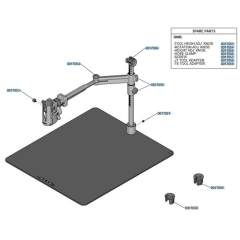 JBC RWB-B. Adjustable hot air piston holder, for PHB (plate 480x550 mm)