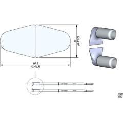 JBC W14005F. Soldering tip W14005F for WS140 Desoldering tweezers, flat 5 mm