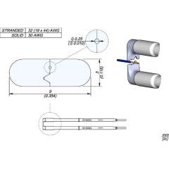JBC W14030G. W14030G soldering tip for WS140 Desoldering tweezers, 30G 3 mm