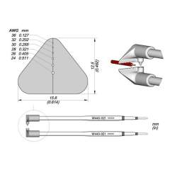 JBC W440021. Soldering tip AWG 36 to 24, W440021