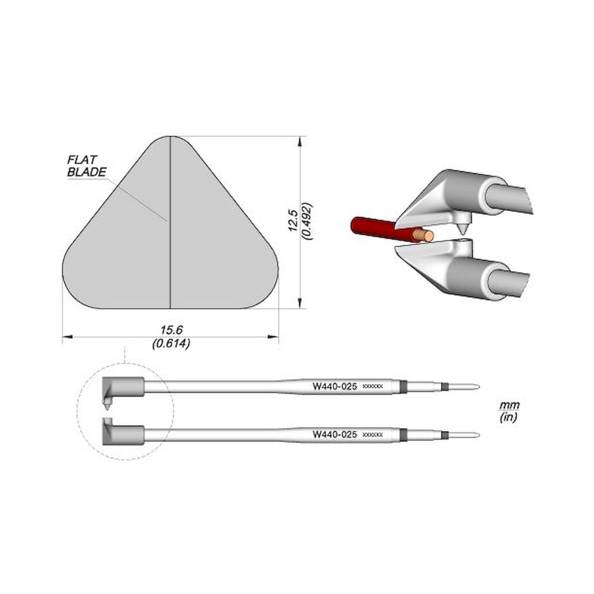 JBC W440025. Soldering tip flat blade, W440025
