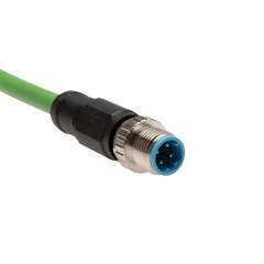 E.MC KAB-M12D-M12D-10-G. Network cable, M12 plug (D-coded) - M12 connector, D-coded (DIN EN 61076-2-101) (Plug), 10m
