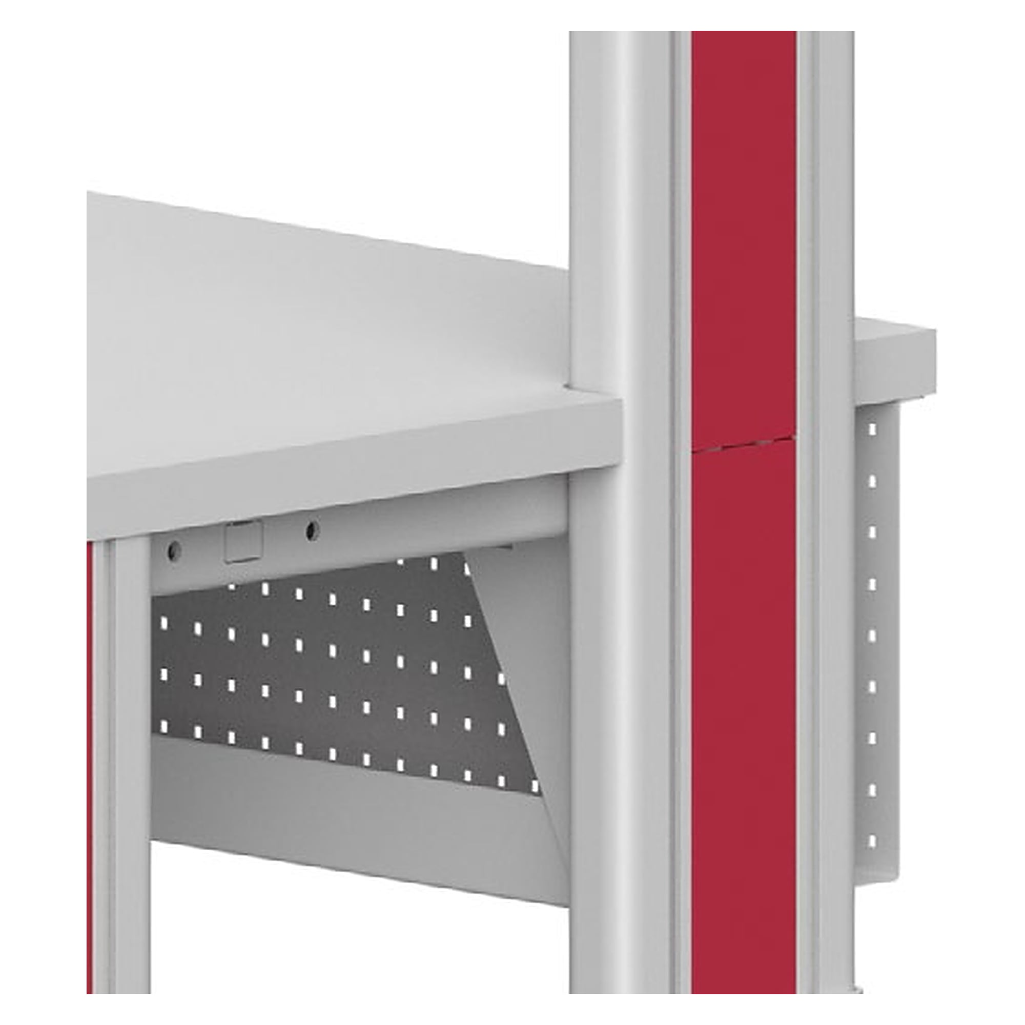 Goulotte à câbles Quadro twin avec écran intégré pour largeur de table 1200 mm, H 215 mm - Karl 110.120.07