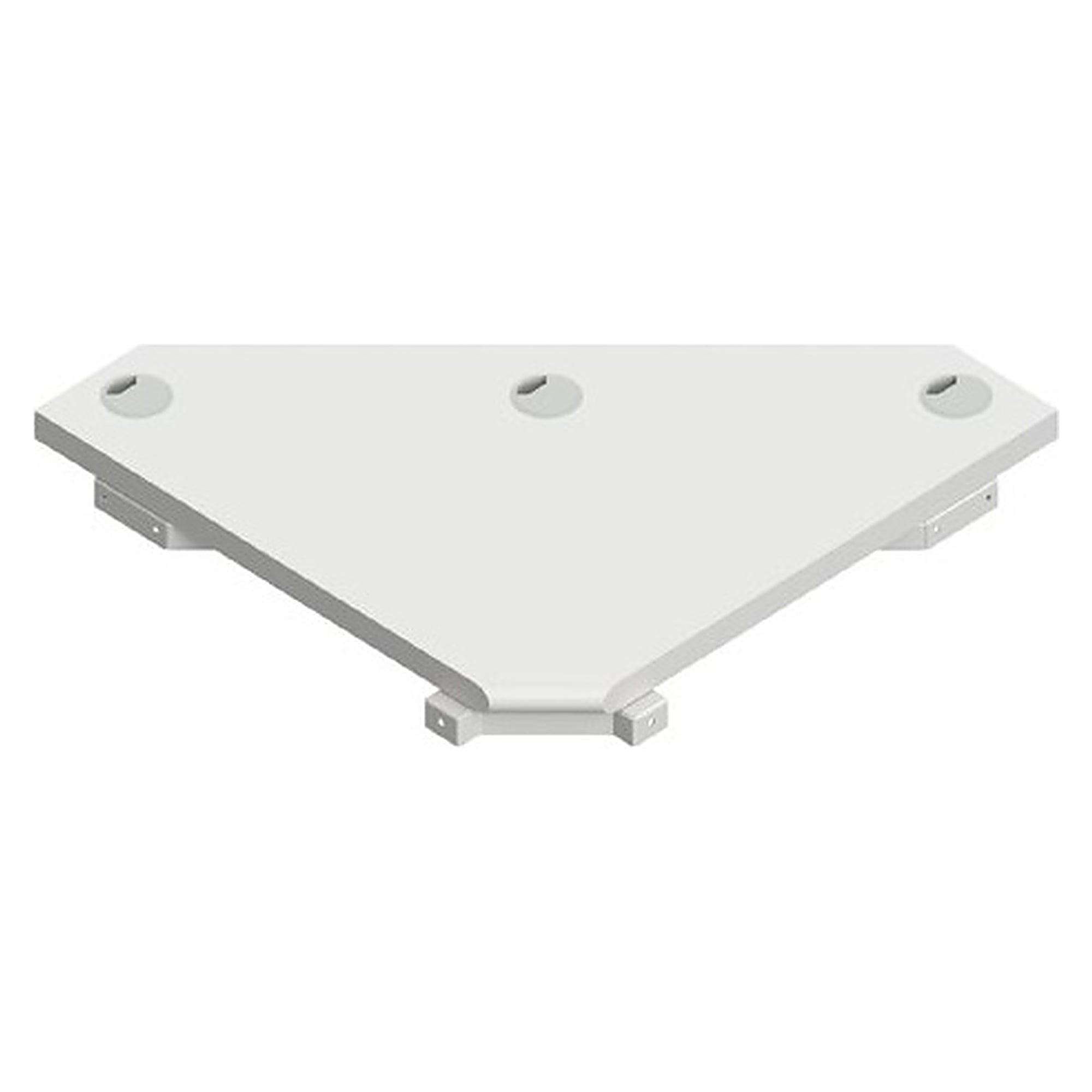 ESD corner table top trapezoidal QUADRO twin 300, depth 800 mm, 27 mm, ABS edge, with cable feed-through - Karl 305.800.800.27.1.1