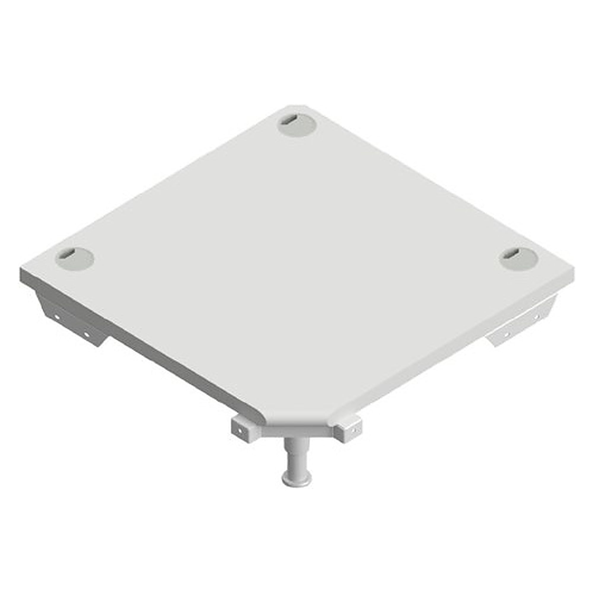Plateau d'angle carré ESD QUADRO twin 300, profondeur 800 mm, 68/29 mm, chant postformé Premium, avec passage de câbles - Karl 306.800.800.29.1.1