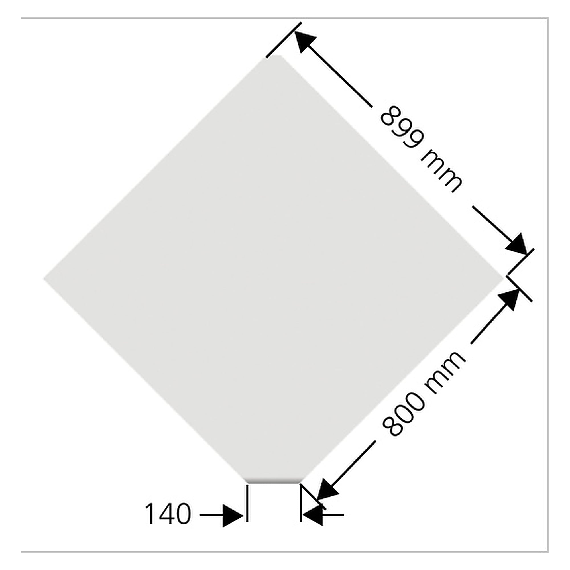 corner table top Quadro twin 300 square with cable feed-through, table depth 800 mm, 40 mm