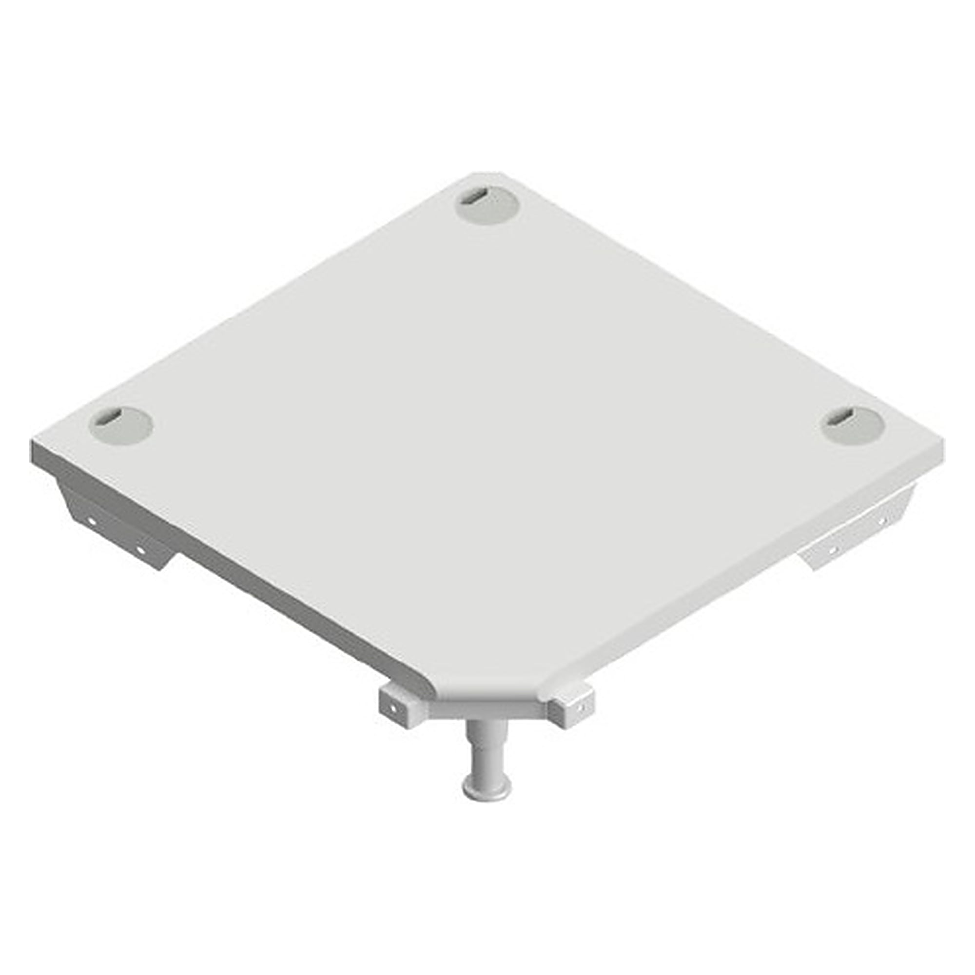 Ecktischplatte Quadro twin 300 Quadrat mit Kabeldurchführung, Tischtiefe 800 mm, 40 mm - Karl 306.800.800.40.1.0