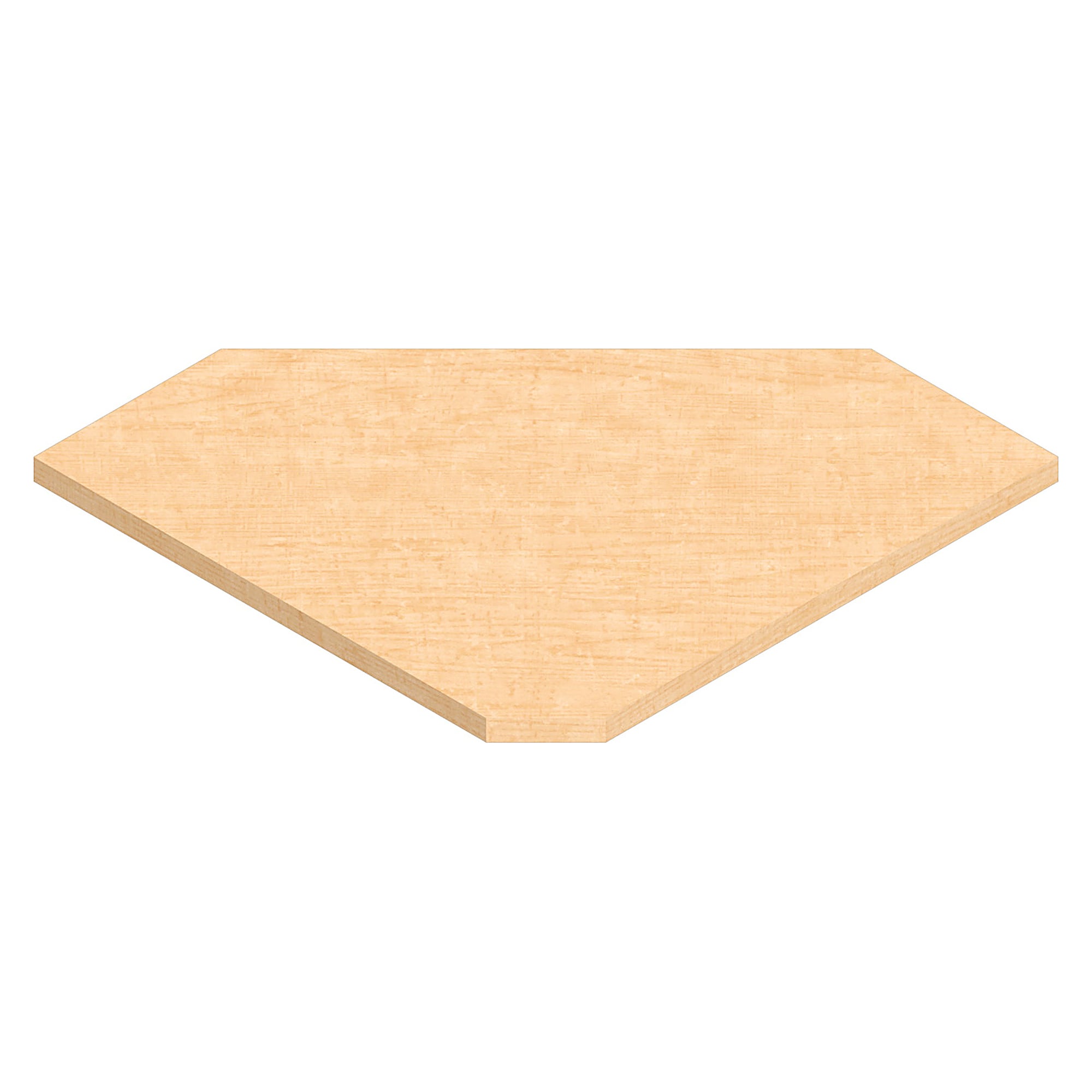 Ecktischplatte Trapez Sintro, Multiplex Buche natur, Tischtiefe 750 mm, 850x850 mm - Karl 35.908.85