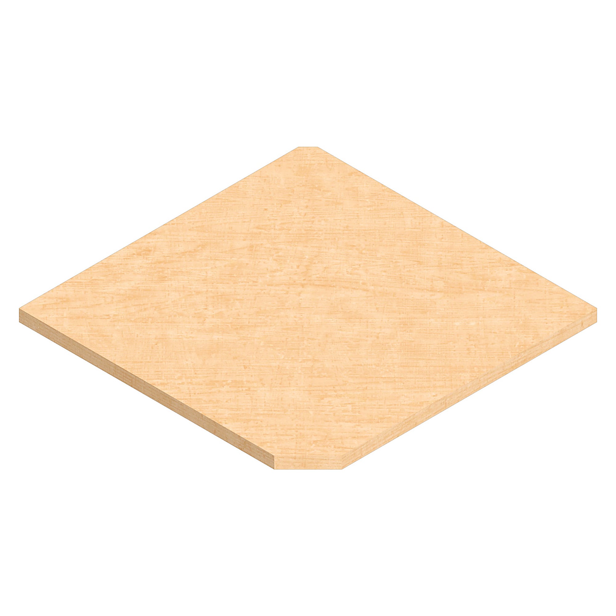 corner table top square Sintro, beech multiplex, natural, table depth 750 mm, 850x850 mm - Karl 35.910.85