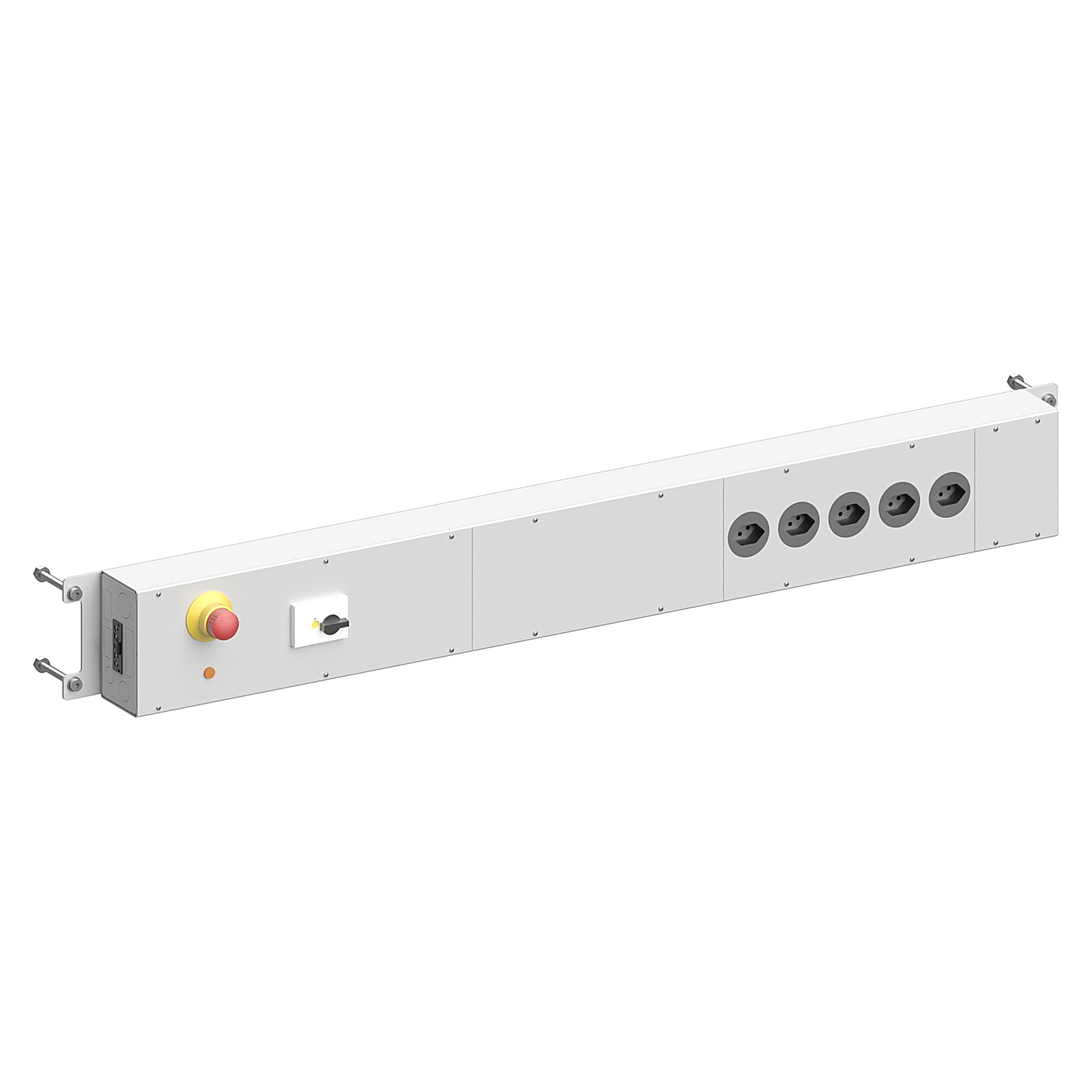 Power supply strip Sintro (CH), emergency stop, 5 Swiss sockets, table width 1230 mm - Karl 39.471.70