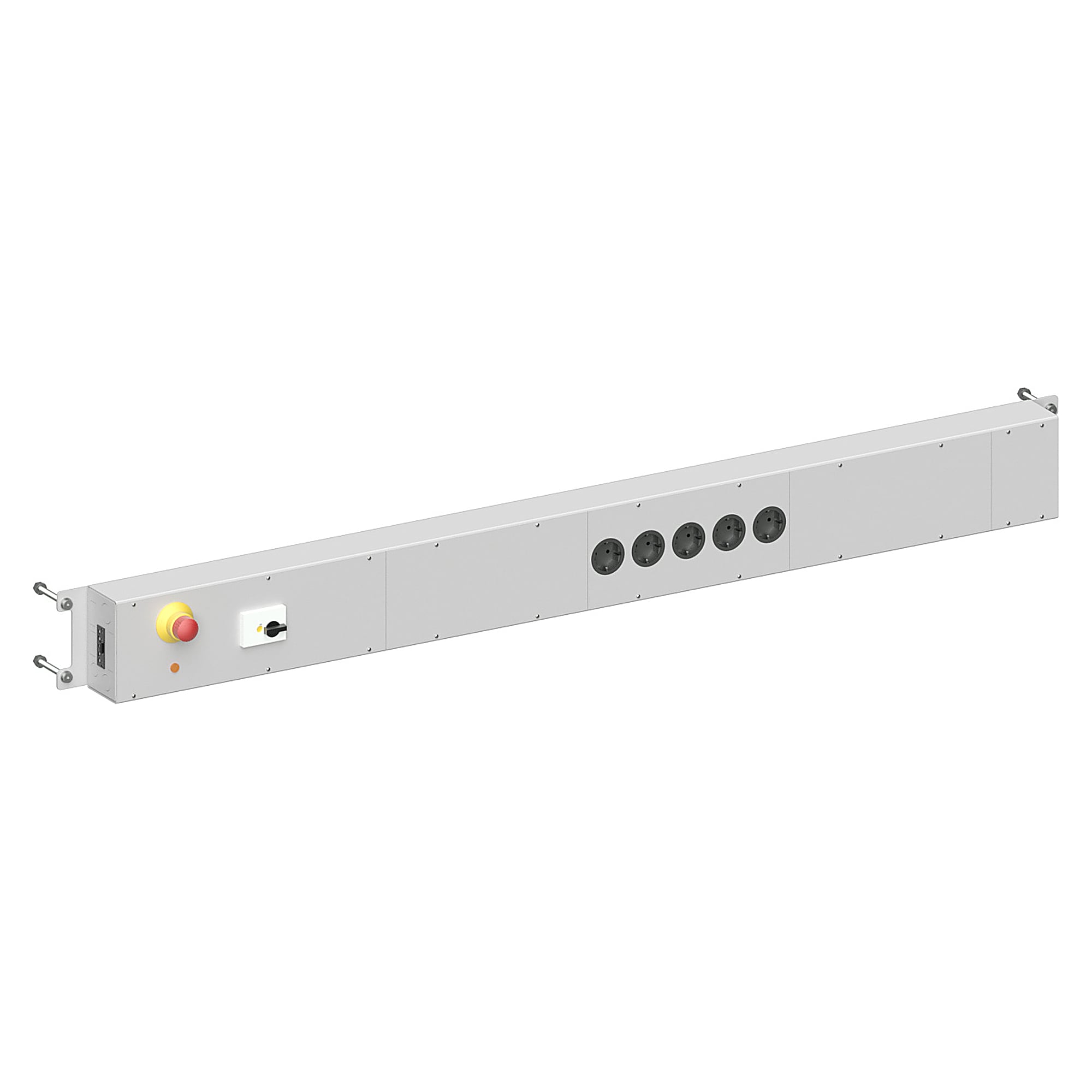 Power supply strip Sintro, emergency stop, 5 Schuko sockets, table width 1530/1830 mm - Karl 39.473.70