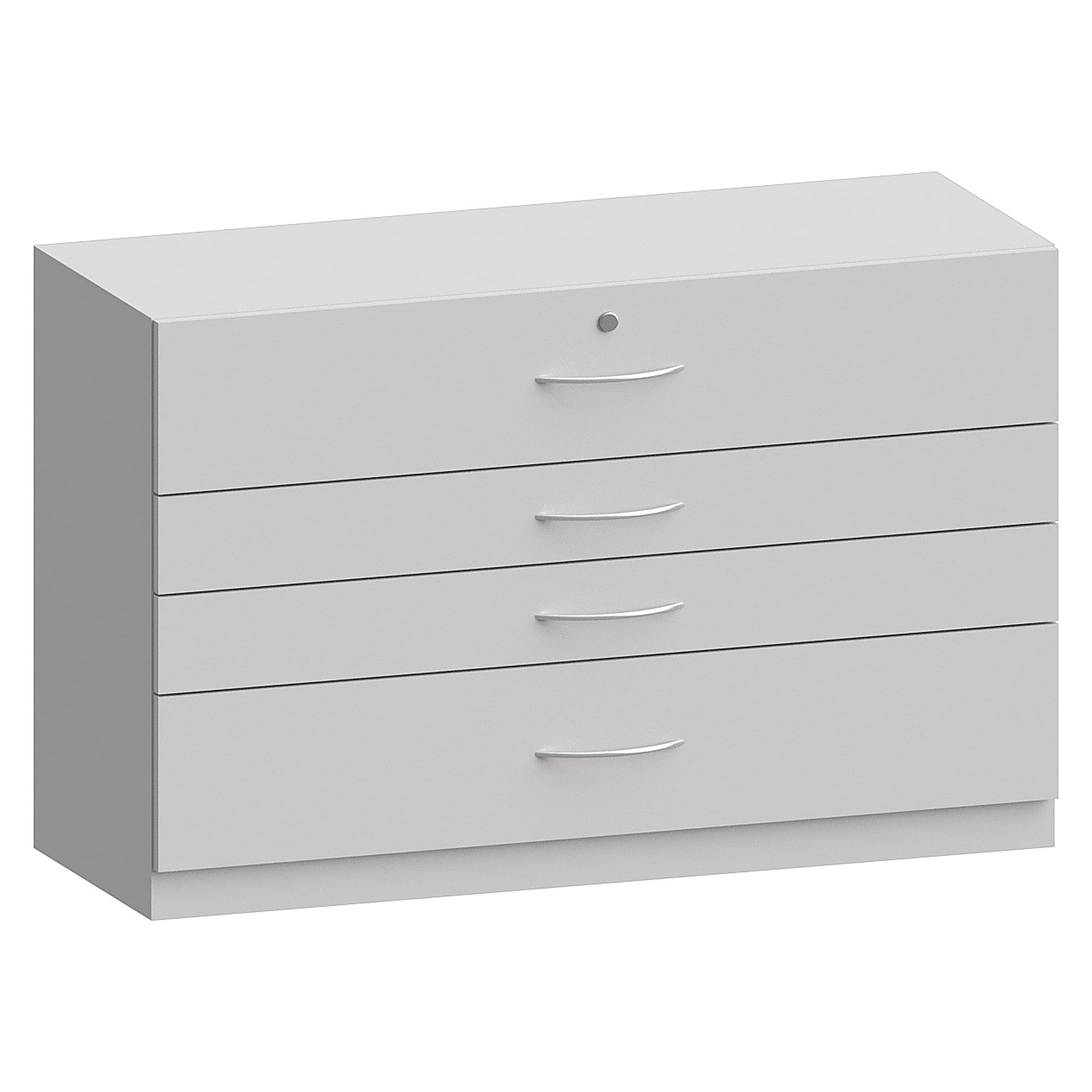 Beistellschrank Holzausführung mit 4 Schubladen 7/4/4/7 HE, 1200x450x772 mm - Karl 512.426.30