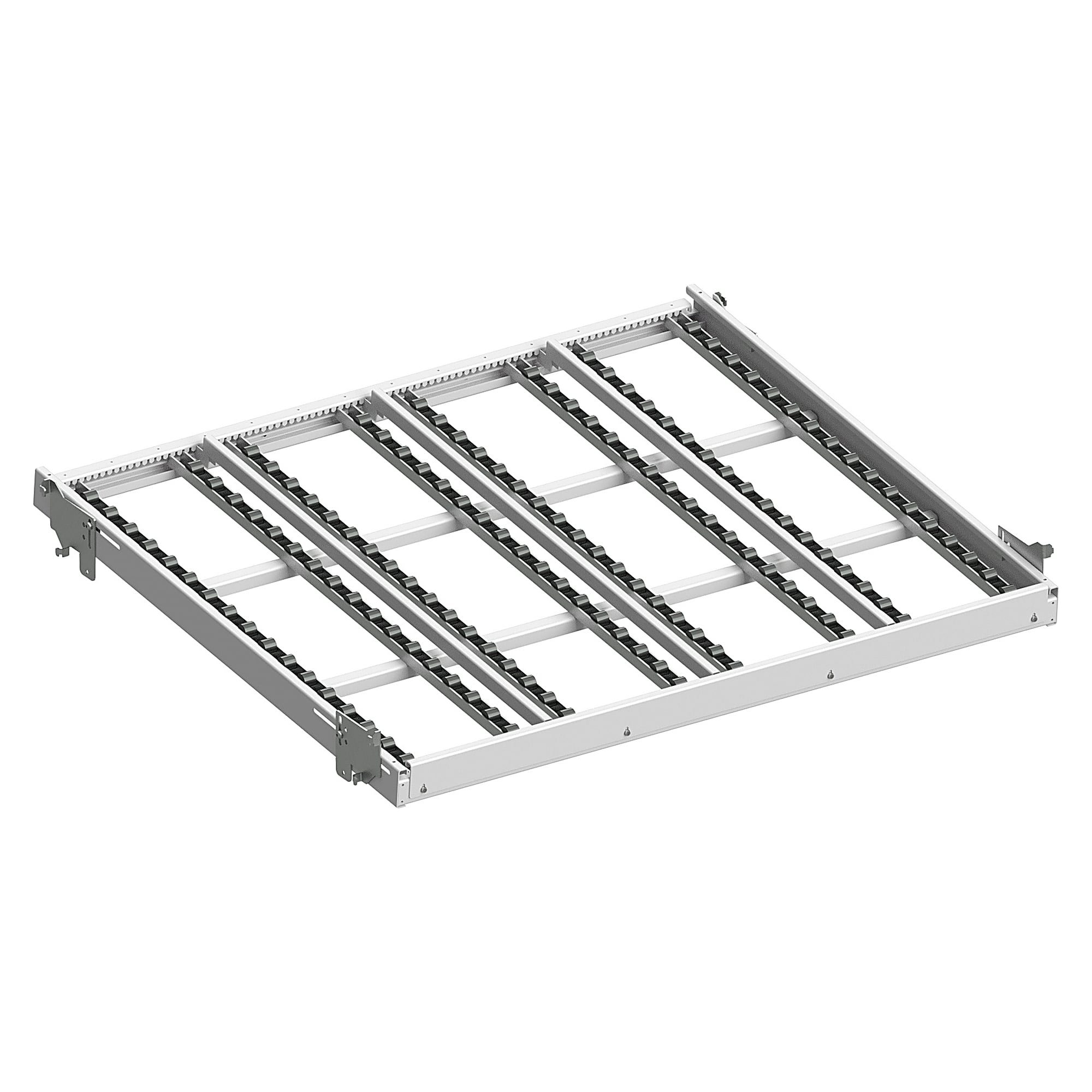 ESD-Transferfachboden für FIFO-Regal, lichte Fläche 1360x1200 mm, leitfähige Röllchen - Karl 57.335.70