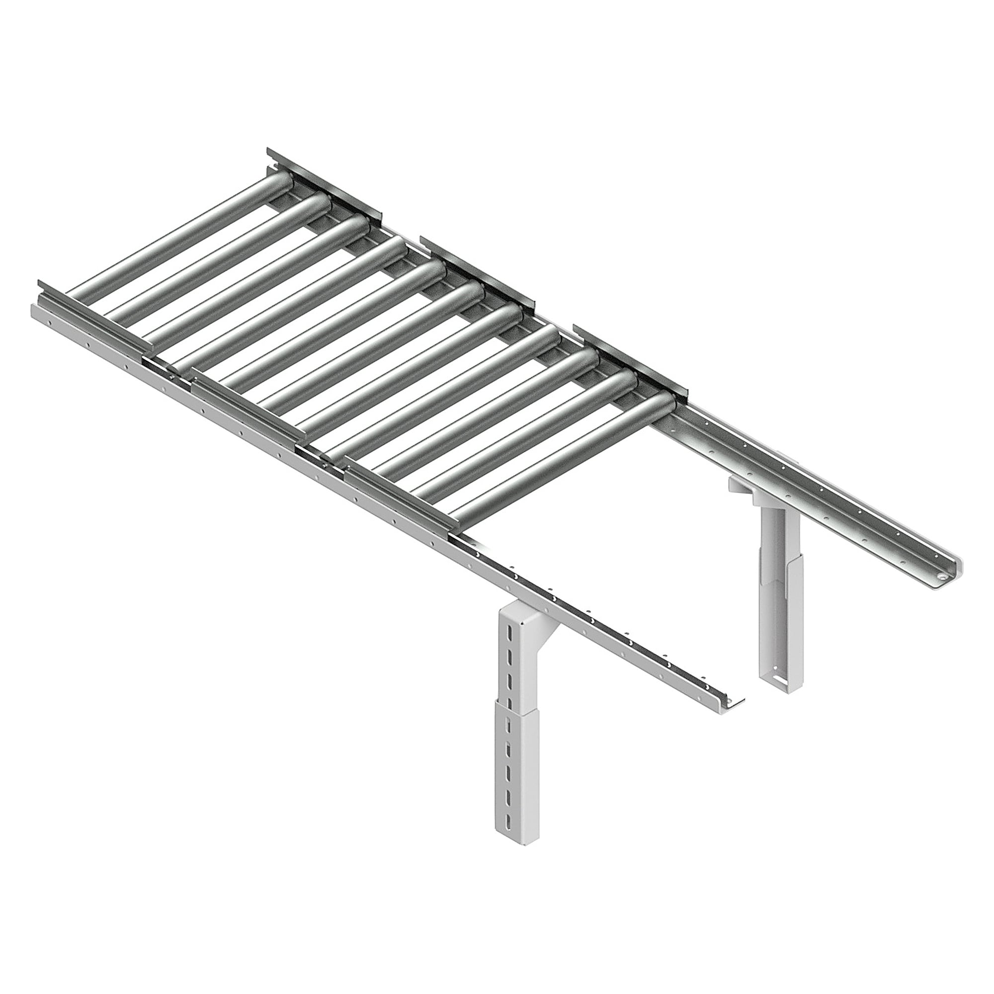 Voie à rouleaux ESD pour montage d'une sortie latérale, 1225x400 mm