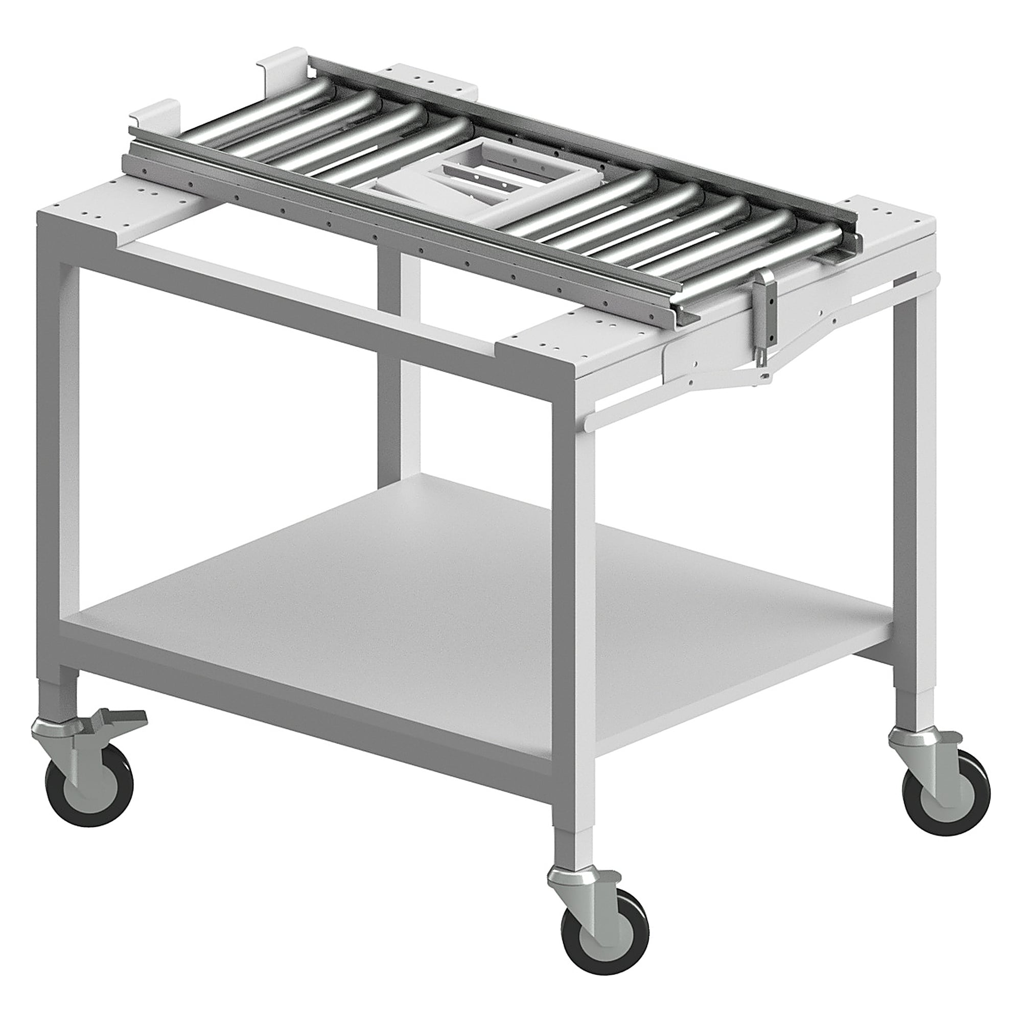 ESD-Transportwagen für Werkstückträger mit Rollenbahn, Spurweite 300 mm