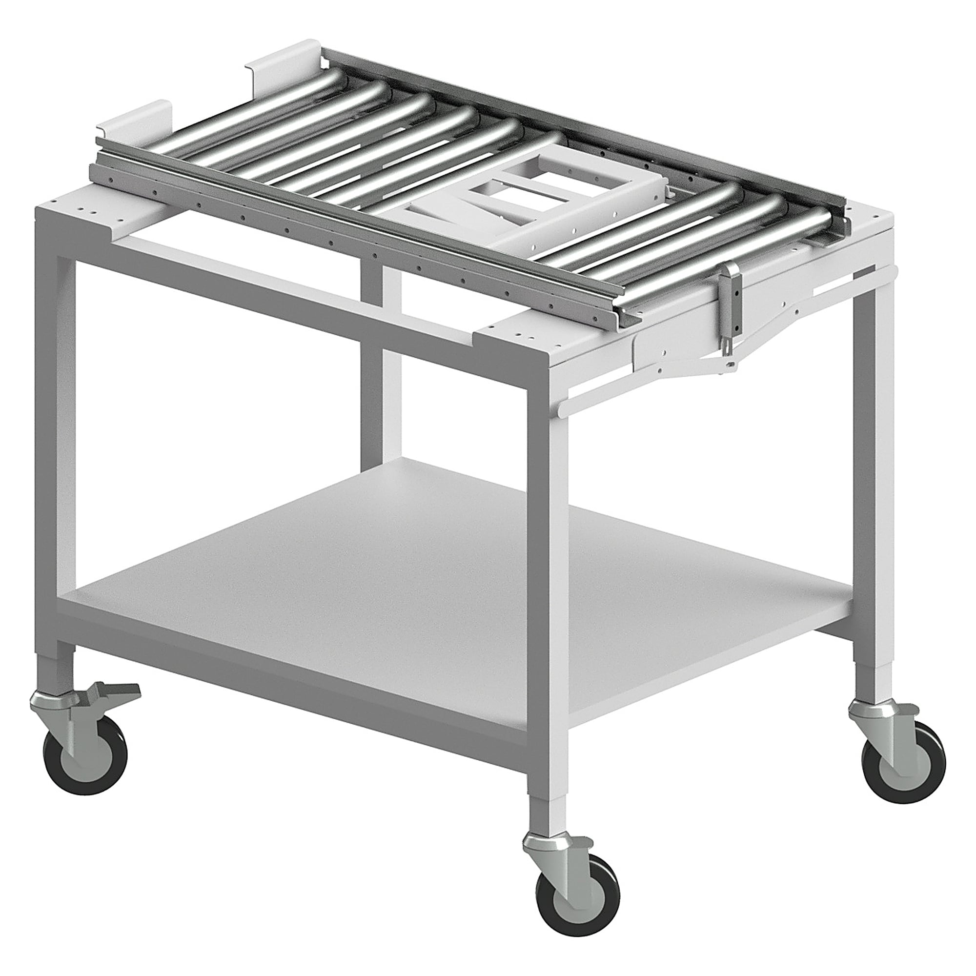 ESD-Transportwagen für Werkstückträger mit Rollenbahn, Spurweite 400 mm