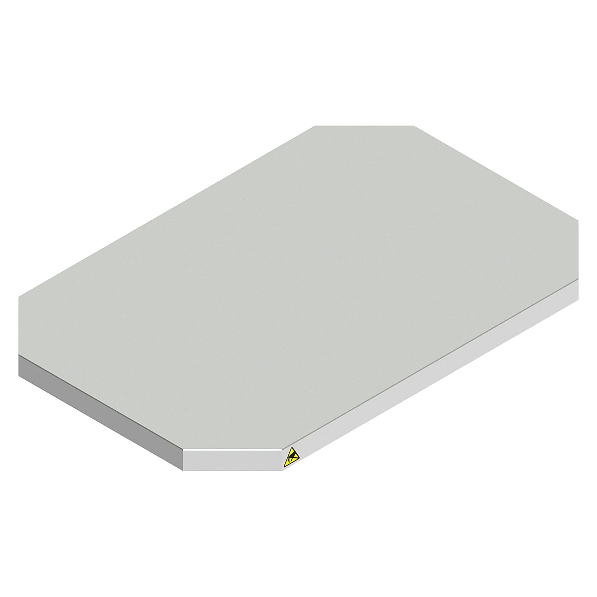 ESD-Werkstückträger 400x600 mm mit abgeschrägten Ecken, Kautschuk-Belag, 27 mm - Karl 59.731.98