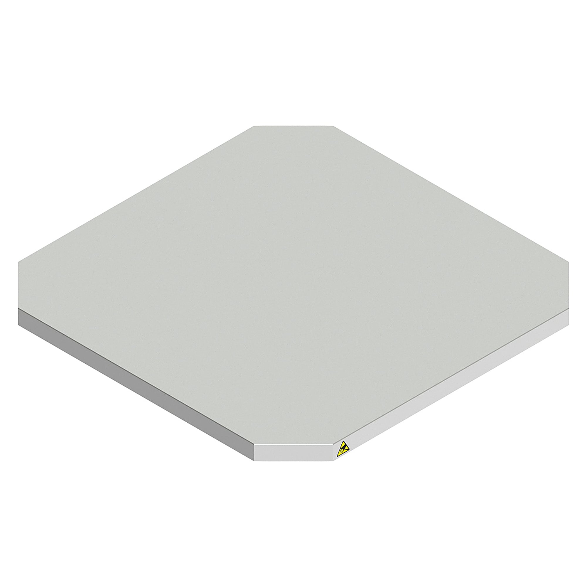 Support de pièces ESD 600x600 mm à coins chanfreinés, revêtement caoutchouc, 27 mm - Karl 59.736.98
