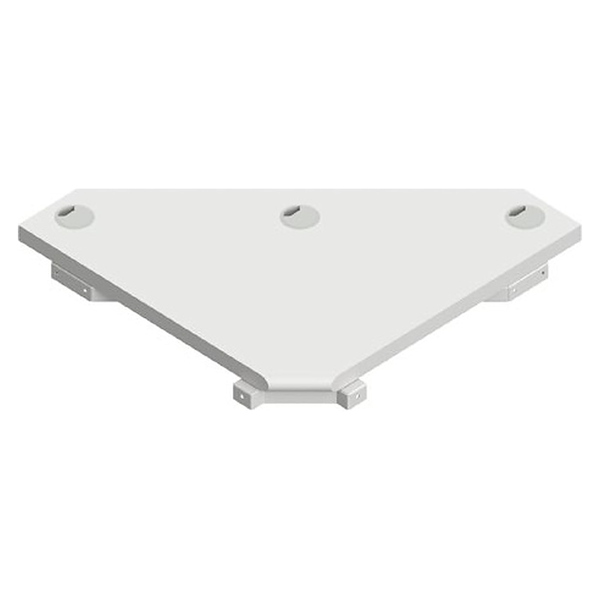 Plateau d'angle Quadro twin 600 trapèze avec passage de câbles, profondeur 800 mm, 40 mm - Karl 605.800.800.40.1.0