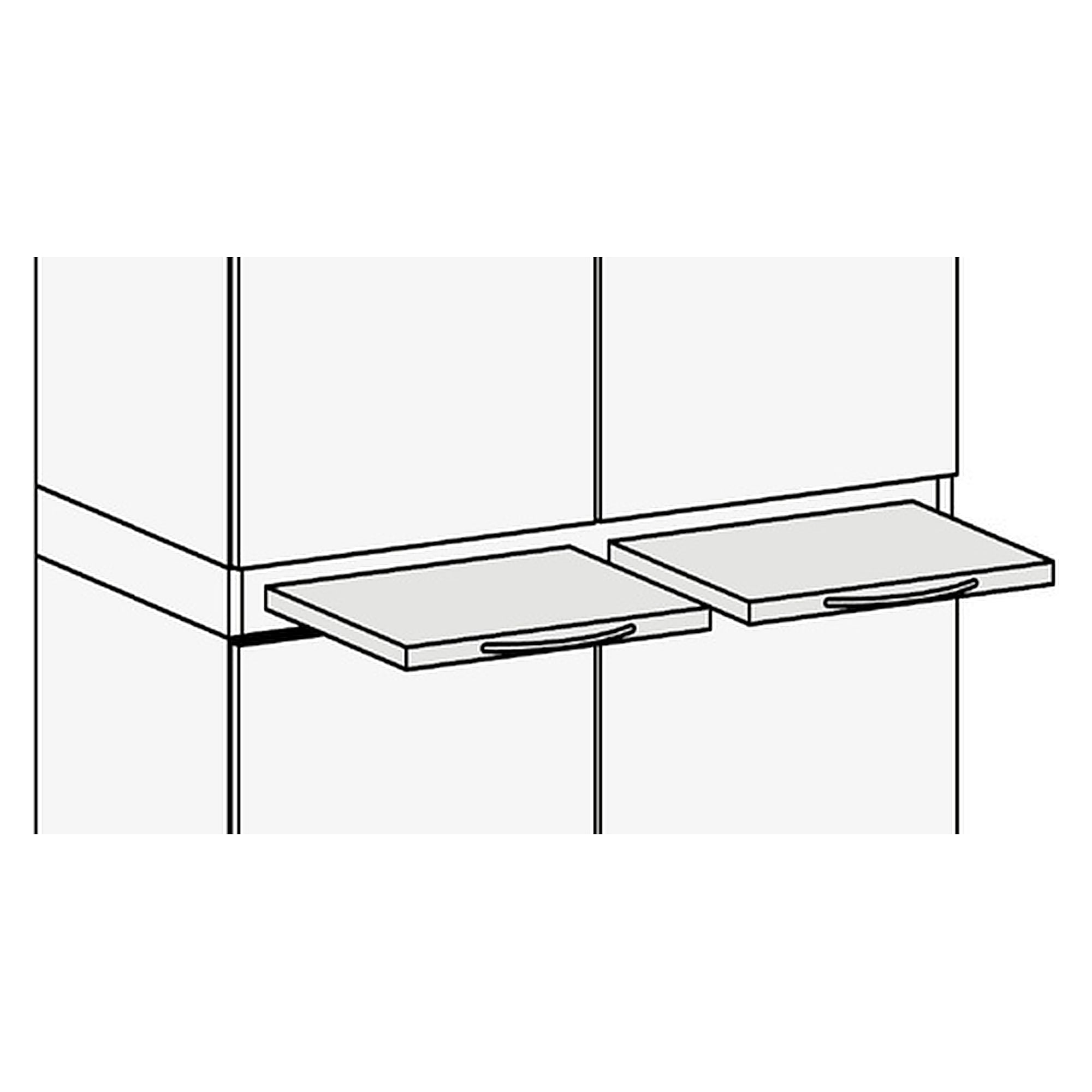 Panneau intermédiaire avec tablette extractible pour armoire en bois 800x650 mm - Karl 708.641.00