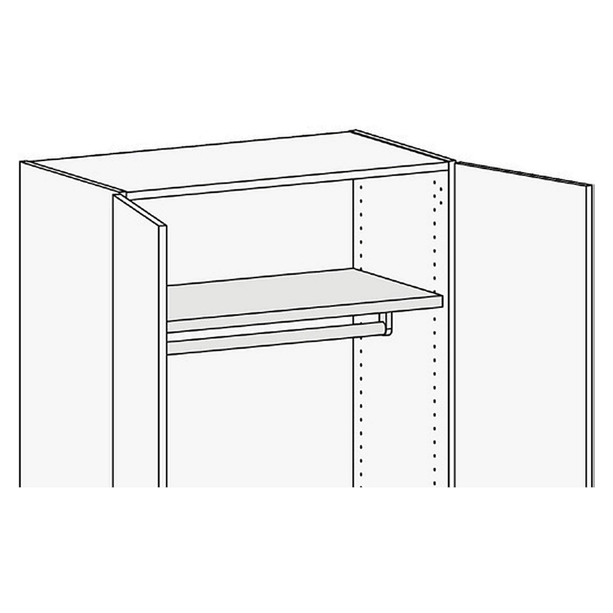 Penderie avec tablette pour armoire en bois, largeur 1000 mm, profondeur 650 mm - Karl 710.631.00