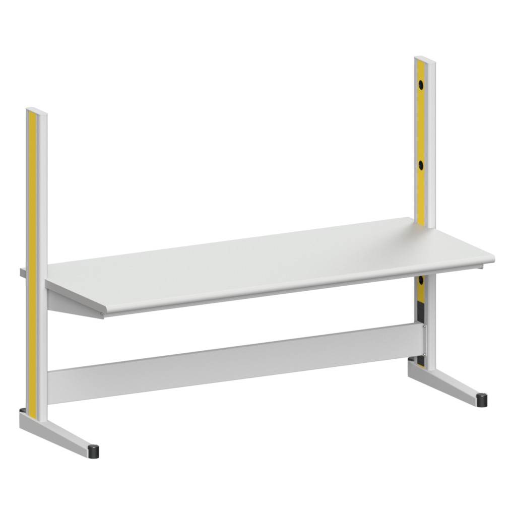 Arbeitstisch Quadro Grundelement mit Steckdosen, 2135x880x1600 mm - Karl 10.150.16
