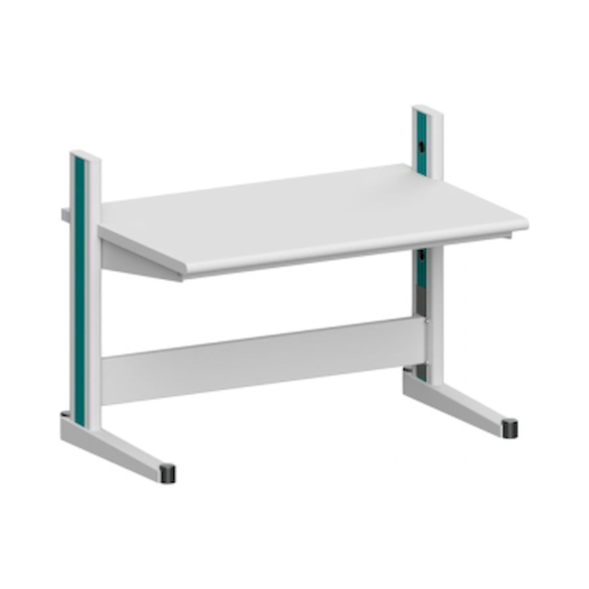 Karl 10.105.12. Arbeitstisch Quadro Grundelement mit Steckdosen, 1300x880x1000 mm