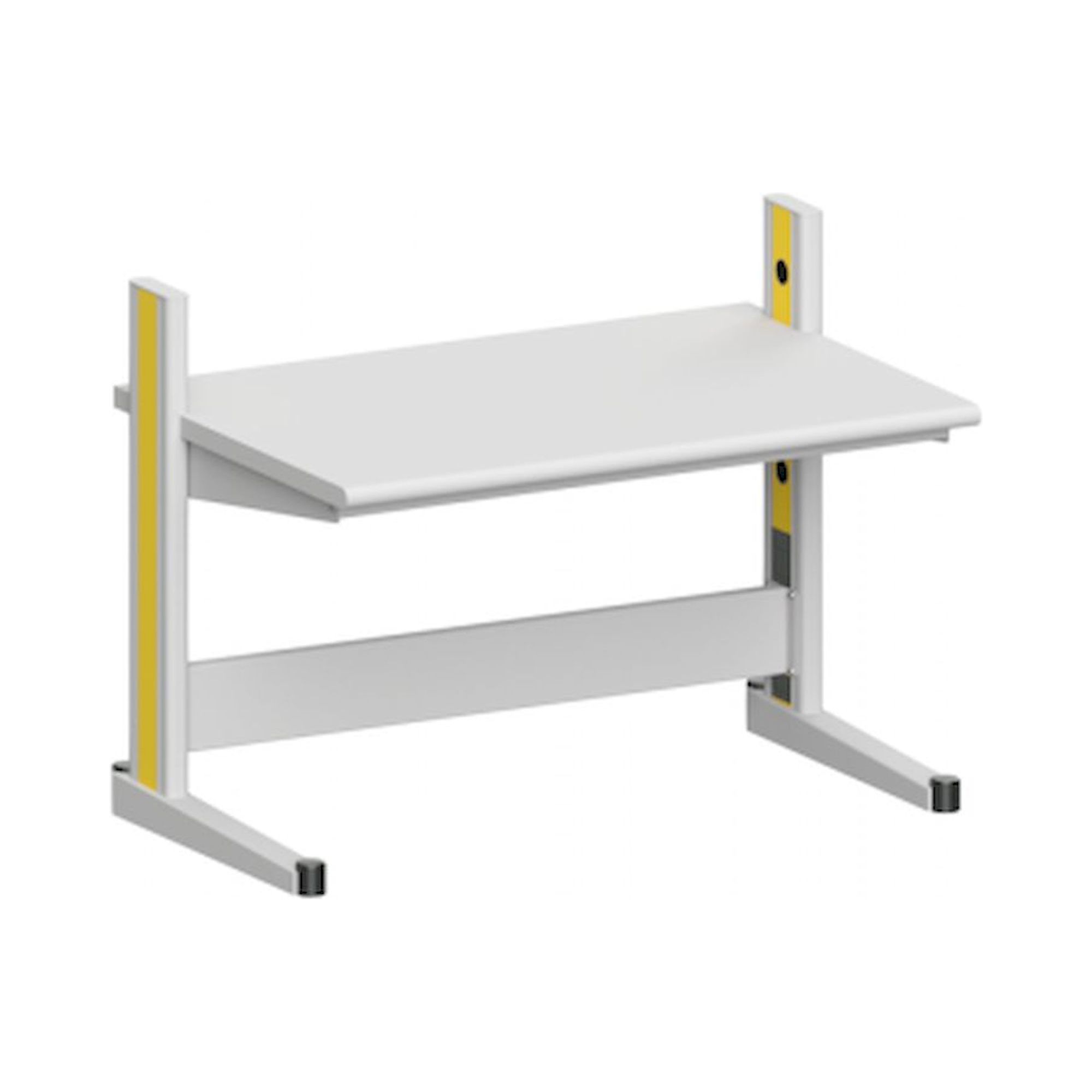 Karl 10.105.16. Arbeitstisch Quadro Grundelement mit Steckdosen, 1300x880x1000 mm