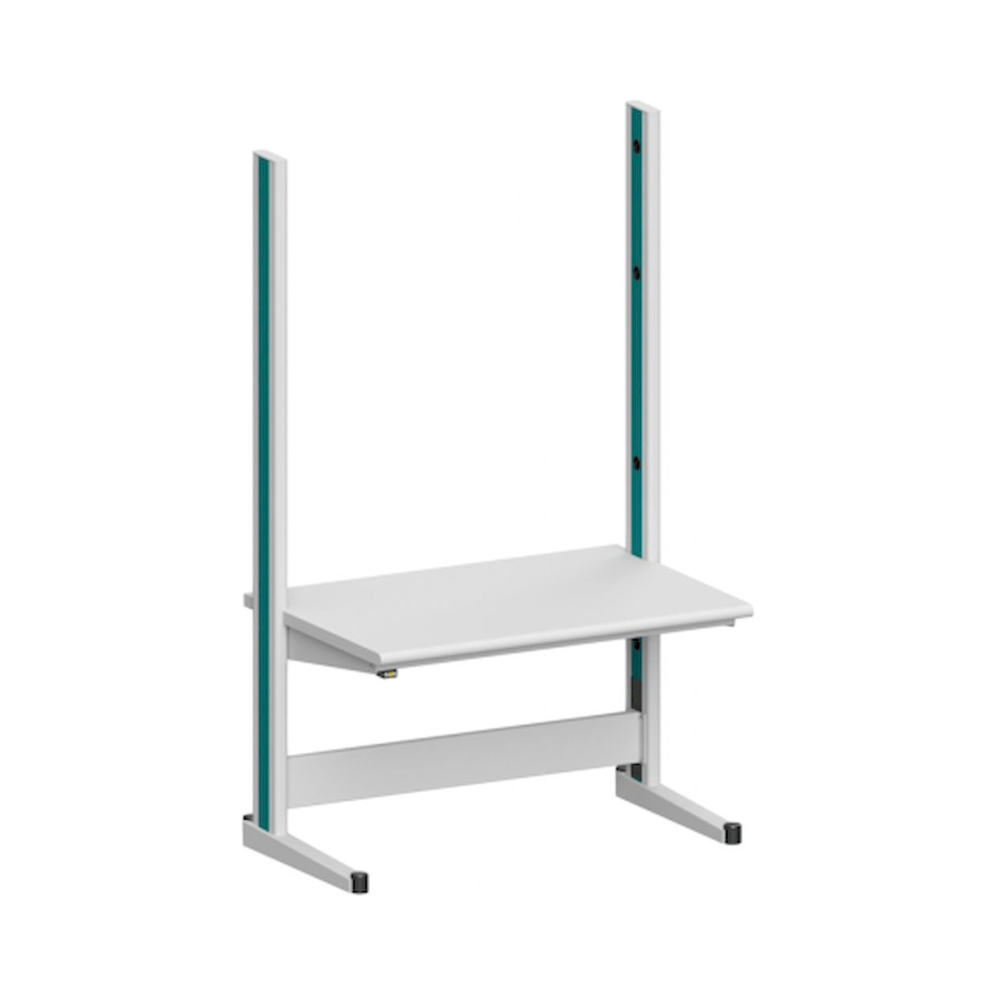 Karl 10.115.22. ESD-Arbeitstisch Quadro Grundelement mit Steckdosen, 1300x880x2200 mm