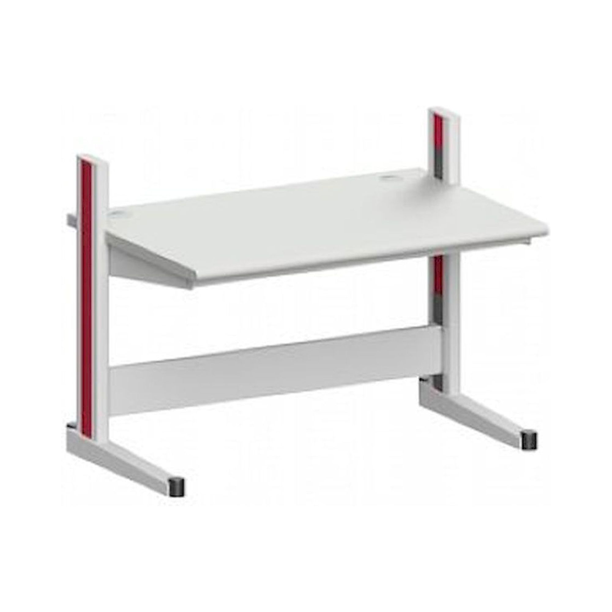 Karl 10.205.14. Arbeitstisch Quadro Grundelement mit Kabelwanne, 1300x880x1000 mm