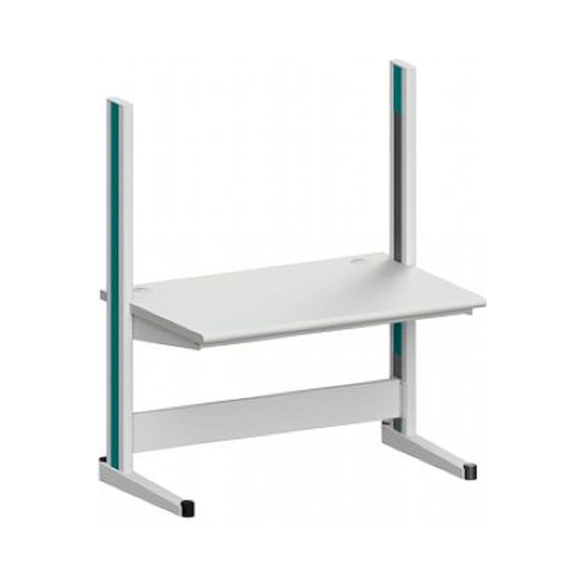 Karl 10.210.12. Arbeitstisch Quadro Grundelement mit Kabelwanne, 1300x880x1600 mm