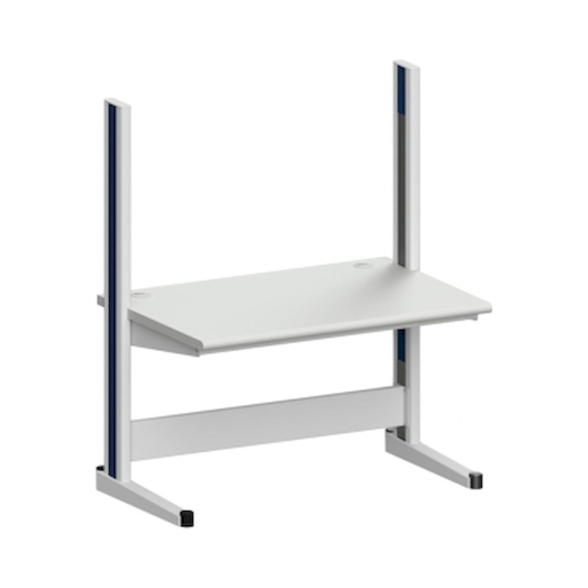 Karl 10.210.13. Arbeitstisch Quadro Grundelement mit Kabelwanne, 1300x880x1600 mm