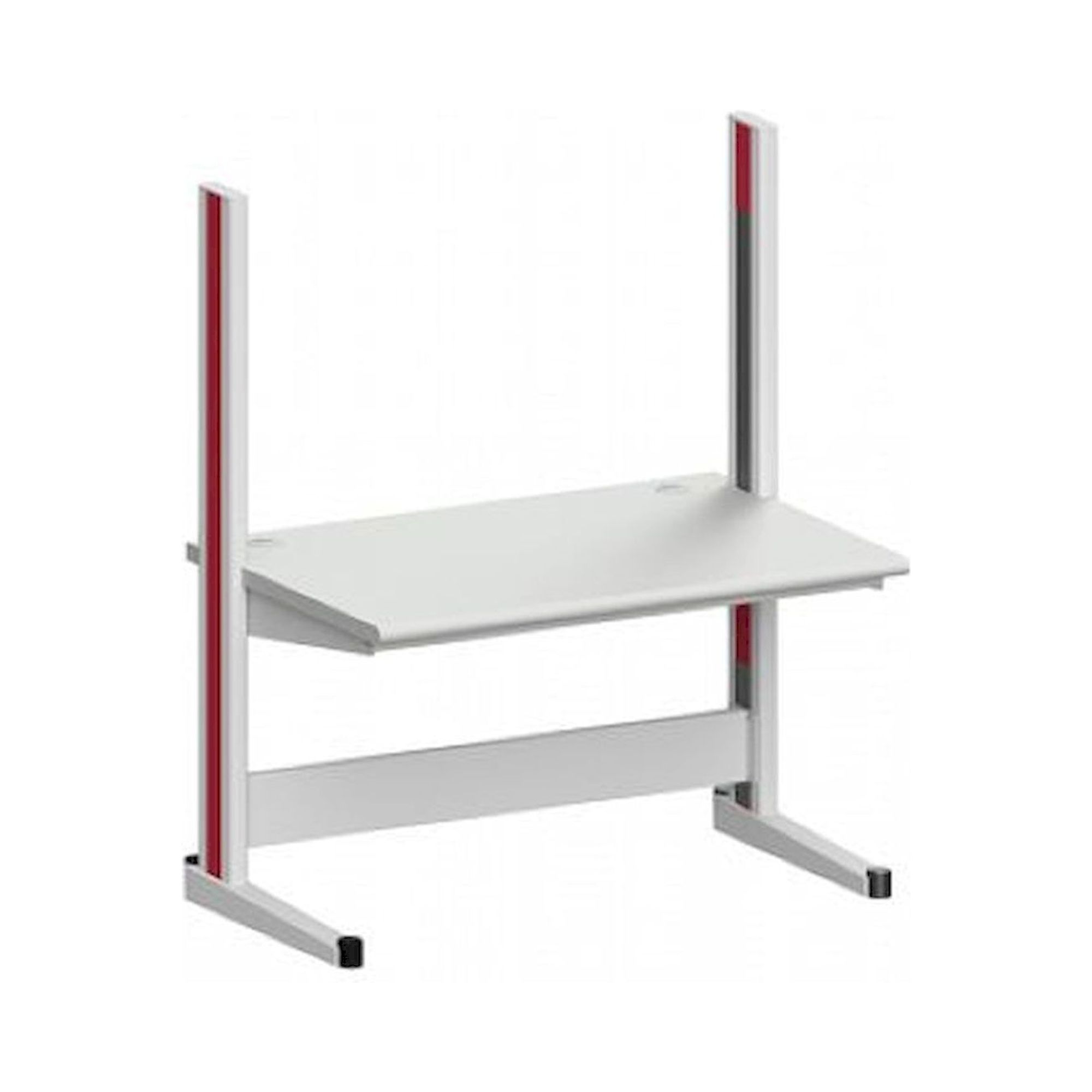 Karl 10.210.14. Arbeitstisch Quadro Grundelement mit Kabelwanne, 1300x880x1600 mm