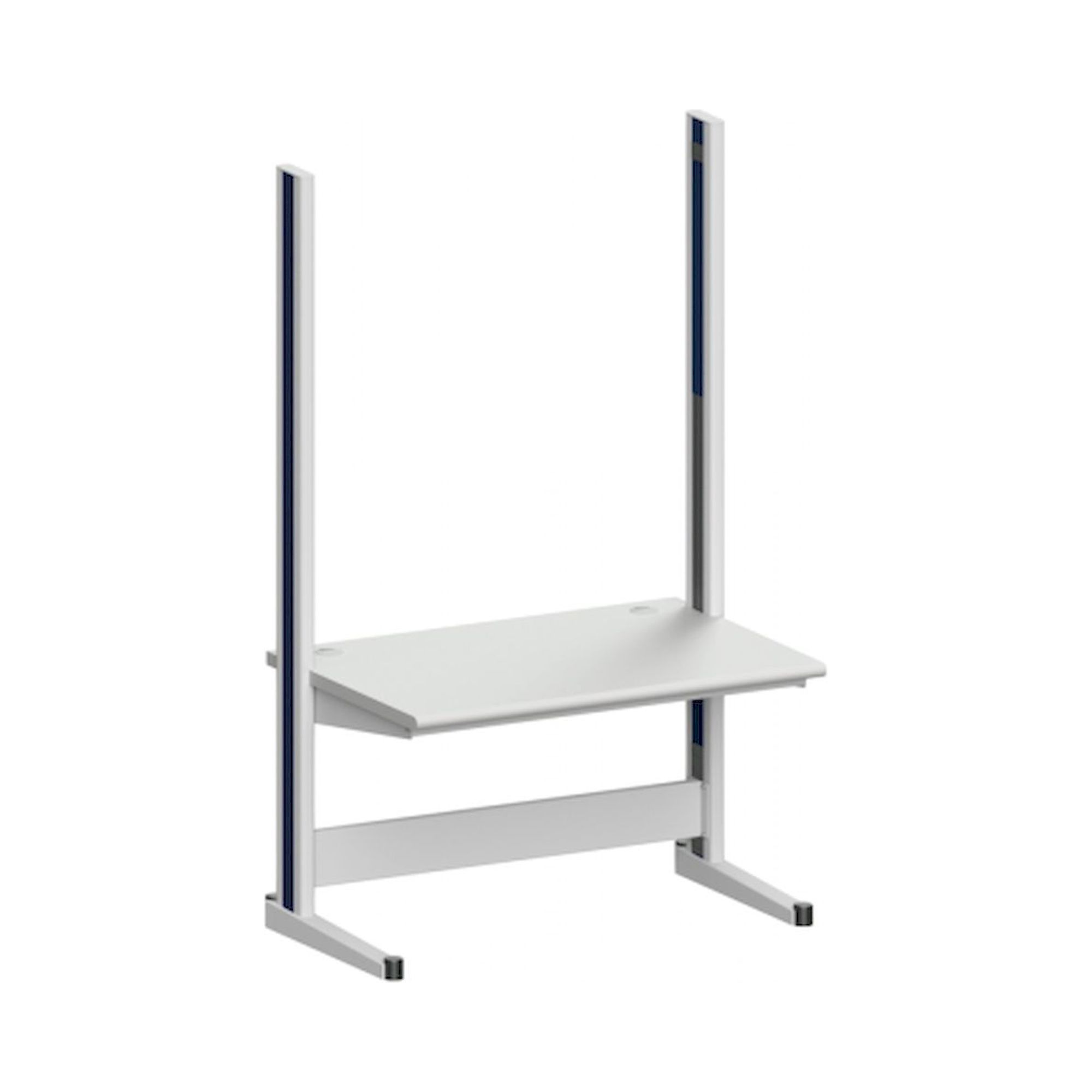 Karl 10.215.13. Arbeitstisch Quadro Grundelement mit Kabelwanne, 1300x880x2200 mm