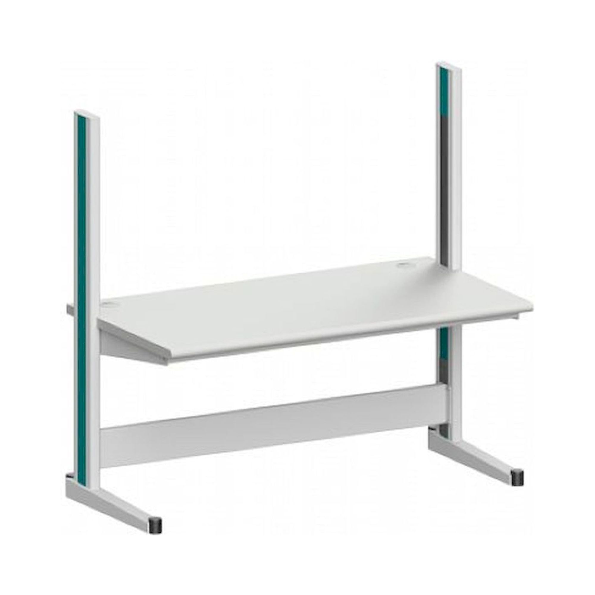 Karl 10.230.12. Arbeitstisch Quadro Grundelement mit Kabelwanne, 1650x880x1600 mm