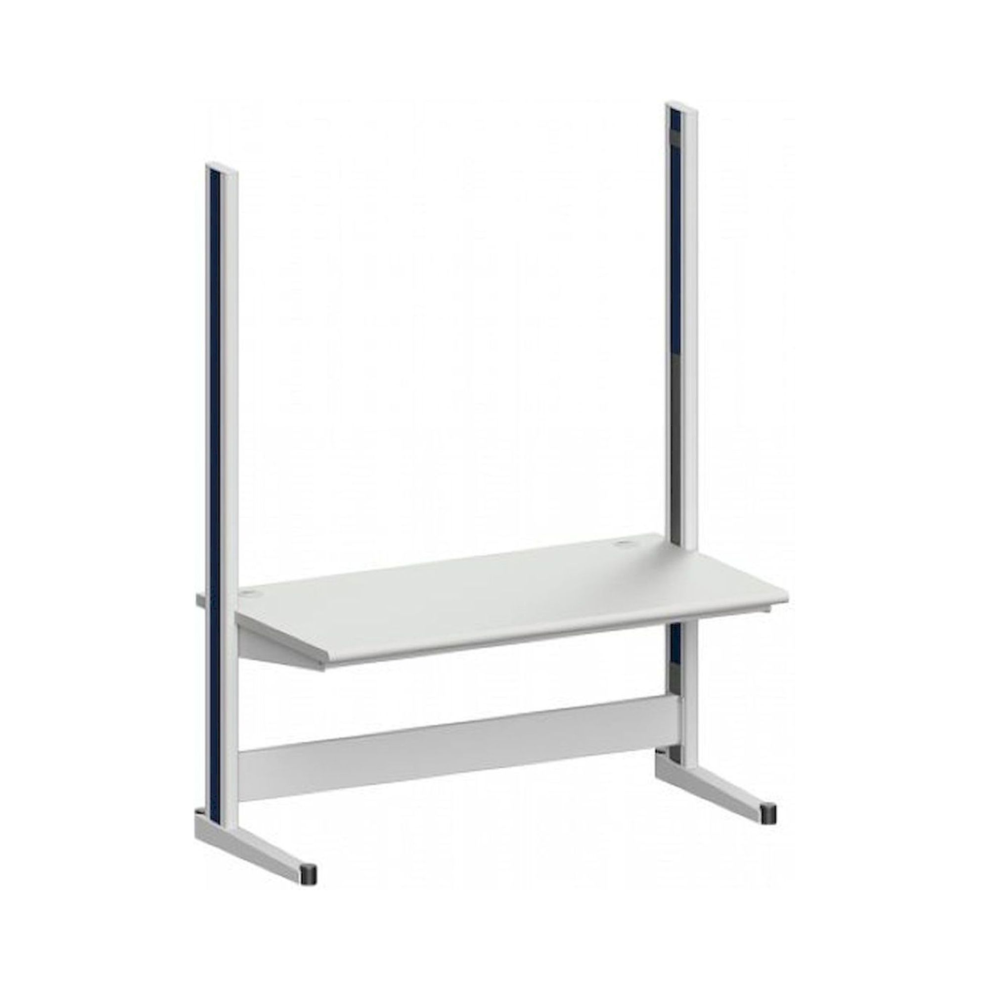 Karl 10.235.13. Arbeitstisch Quadro Grundelement mit Kabelwanne, 1650x880x2200 mm