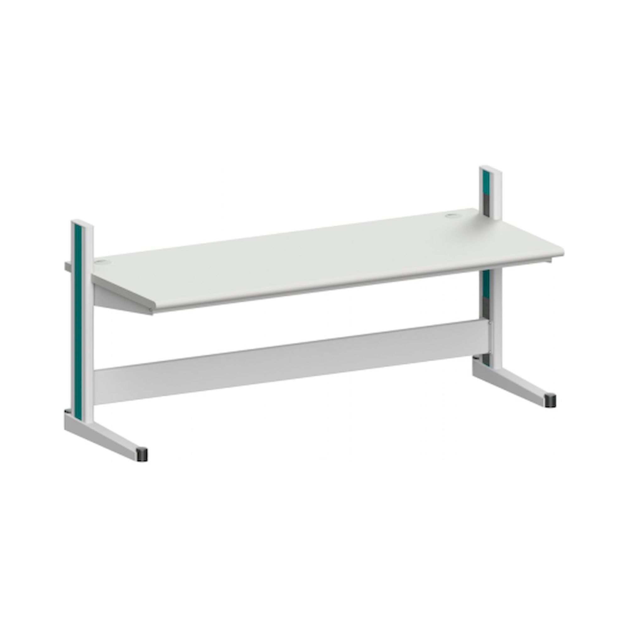 Karl 10.245.12. Arbeitstisch Quadro Grundelement mit Kabelwanne, 2135x880x1000 mm