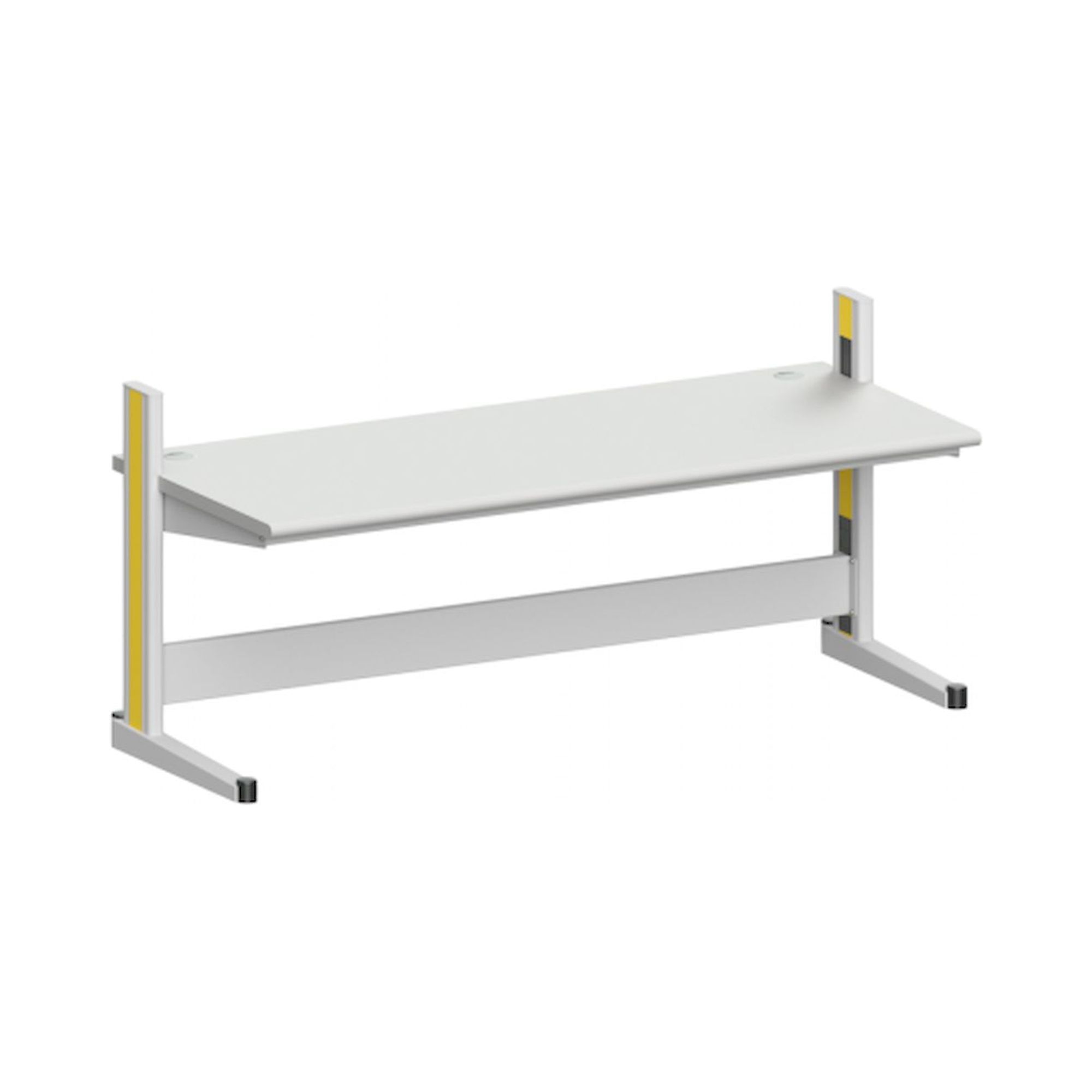 Karl 10.245.16. Arbeitstisch Quadro Grundelement mit Kabelwanne, 2135x880x1000 mm