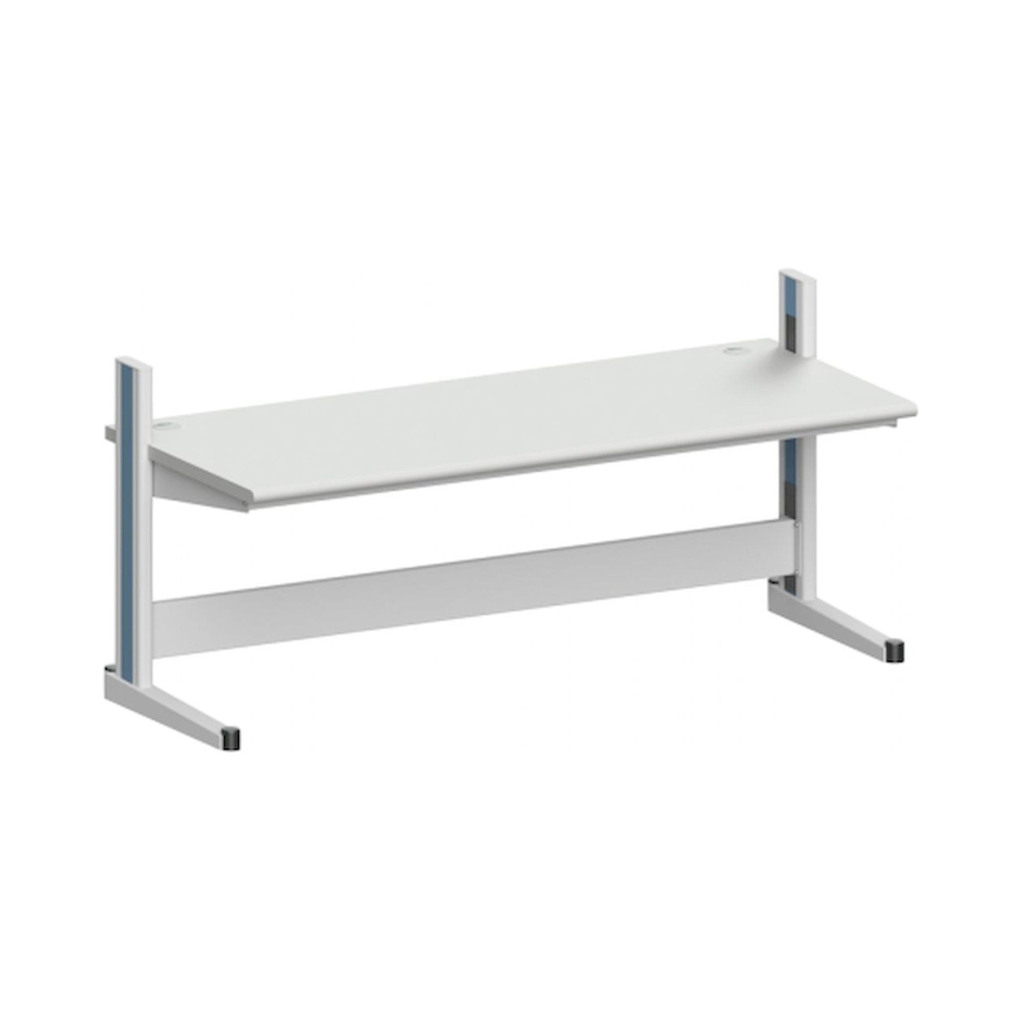 Karl 10.245.18. Arbeitstisch Quadro Grundelement mit Kabelwanne, 2135x880x1000 mm