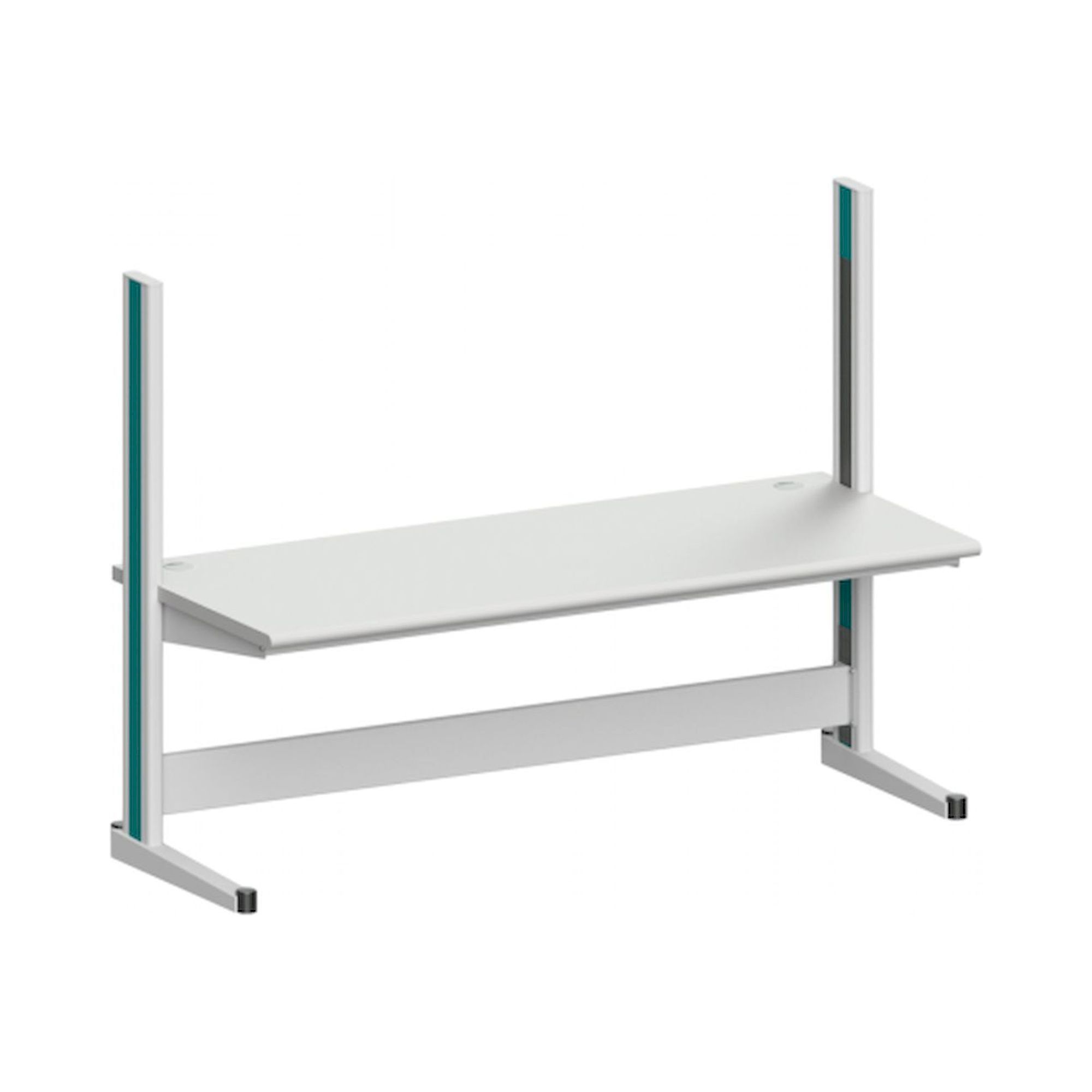 Karl 10.250.12. Arbeitstisch Quadro Grundelement mit Kabelwanne, 2135x880x1600 mm