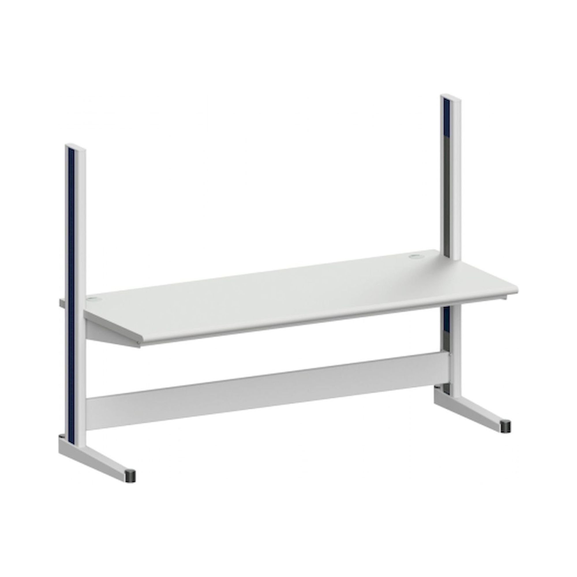 Karl 10.250.13. Arbeitstisch Quadro Grundelement mit Kabelwanne, 2135x880x1600 mm