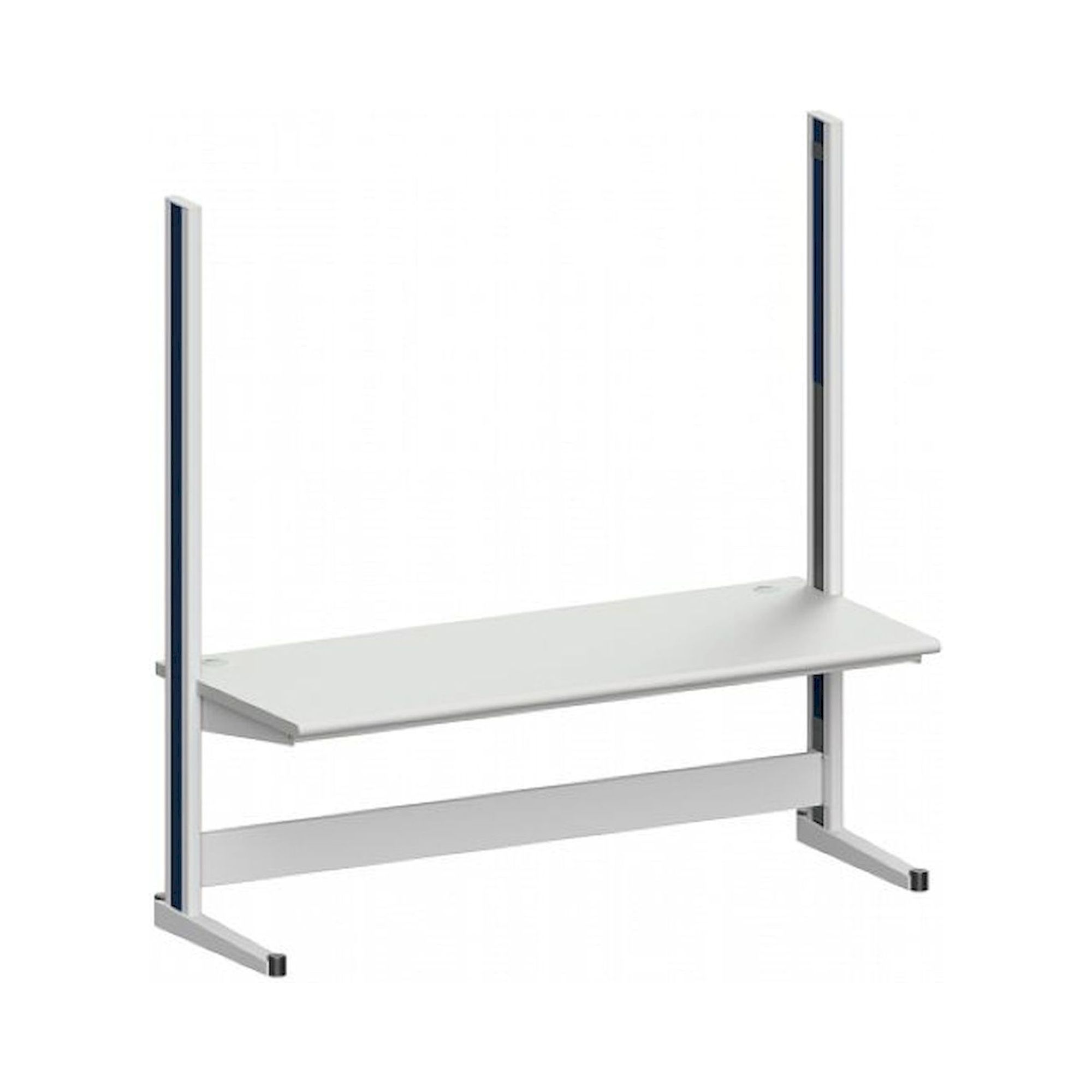 Karl 10.255.13. Arbeitstisch Quadro Grundelement mit Kabelwanne, 2135x880x2200 mm