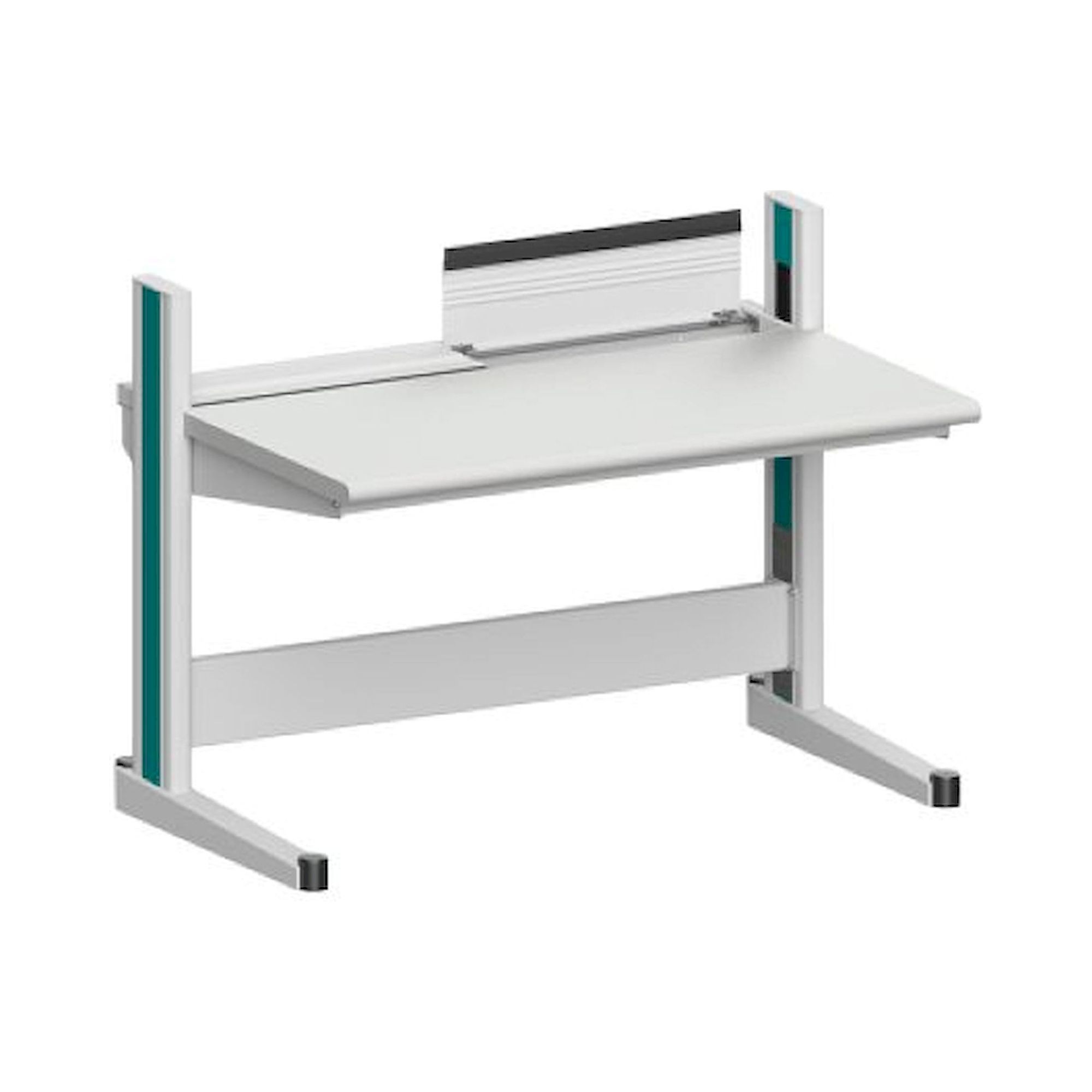 Karl 10.305.12. Arbeitstisch Quadro Grundelement inklusive Kabelwanne mit Klappe, 1300x880x1000 mm